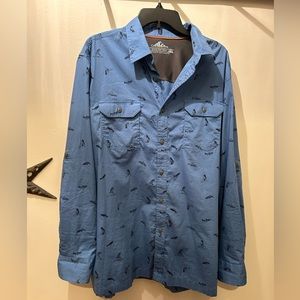 Croft & Barrow quick dry long sleeve Fishing shirt, fish two front pockets Sz XL